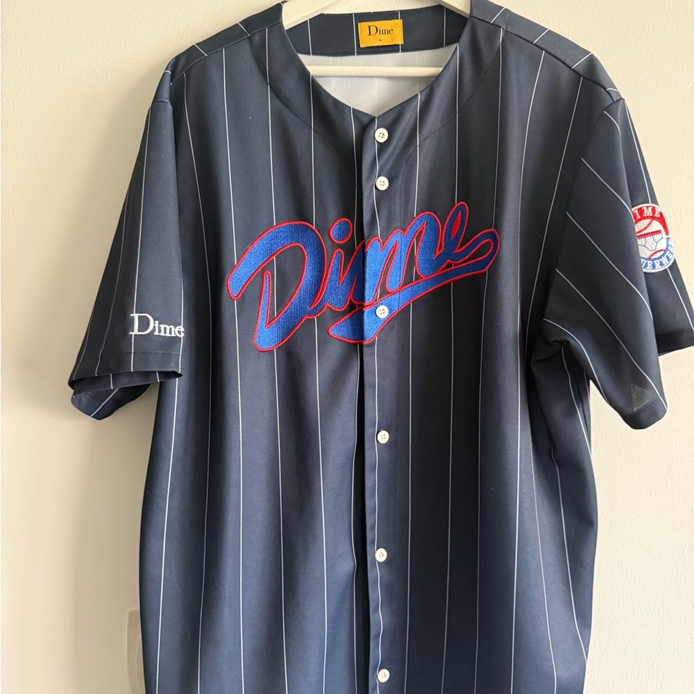 Dime Men's Navy Pinstripe Jersey